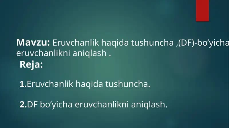 Eruvchanlik prezentatsiya