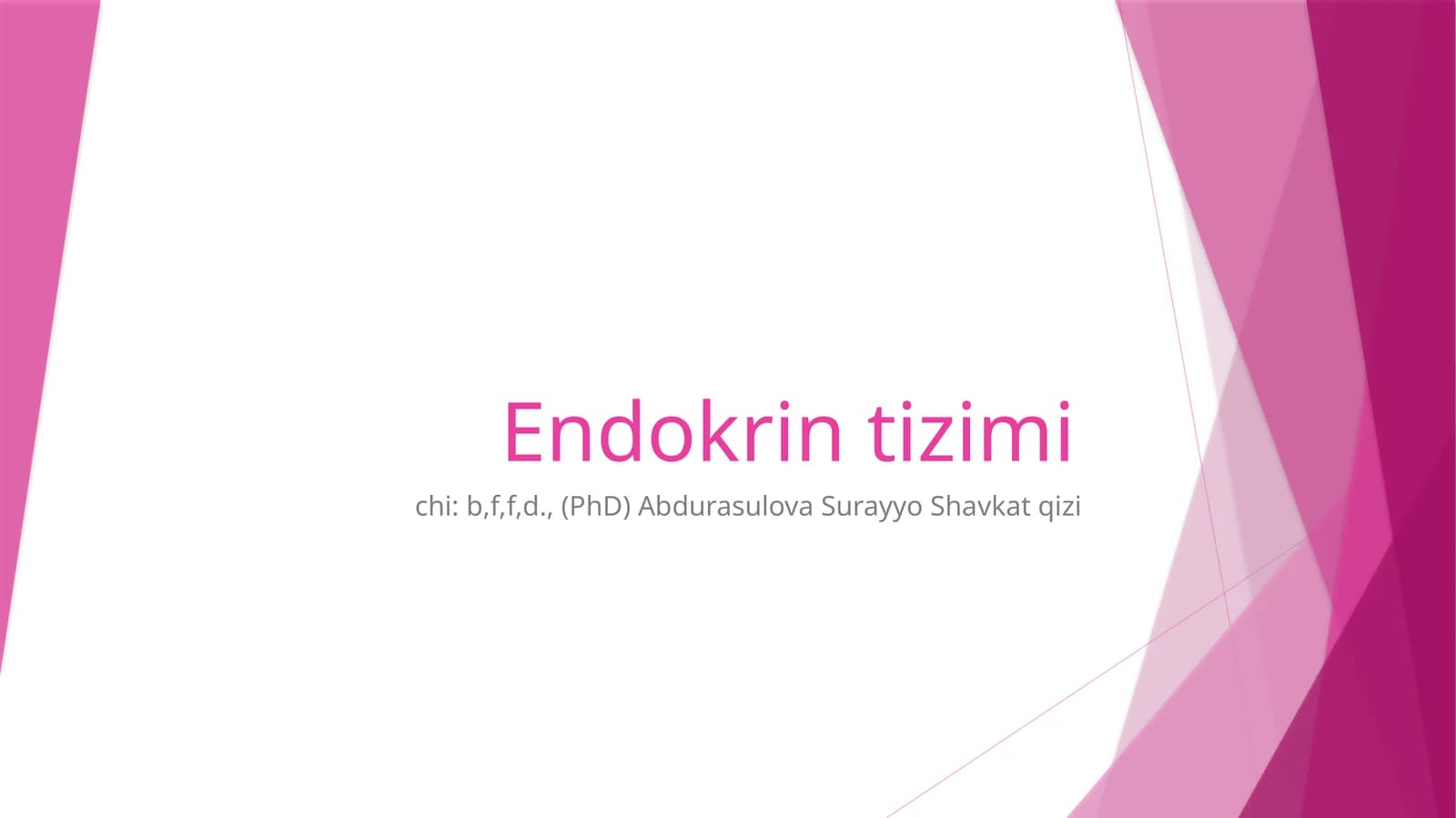 Endokrin tizimi