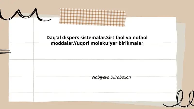 Dagʻal dispers sistemalar