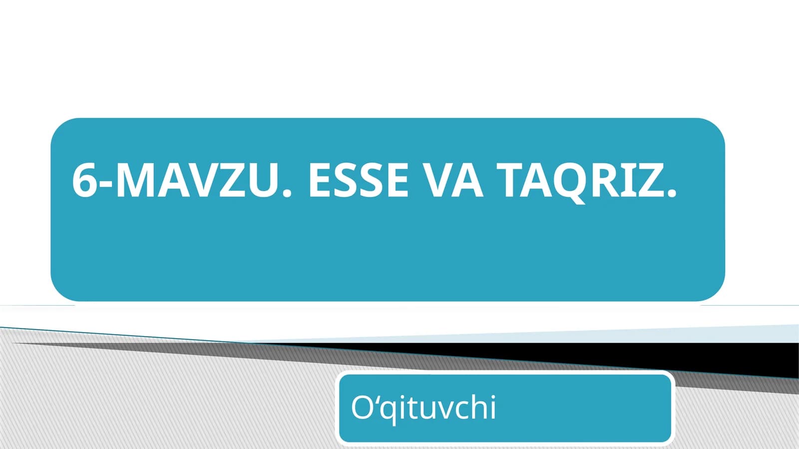 Esse va uning tuzilishi. Taqriz matni va turlari (6-dars taqdimoti)
