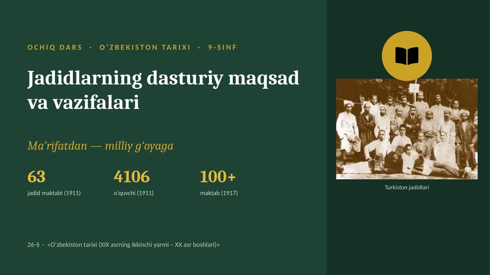 Jadidlarning dasturiy maqsad va vazifalari