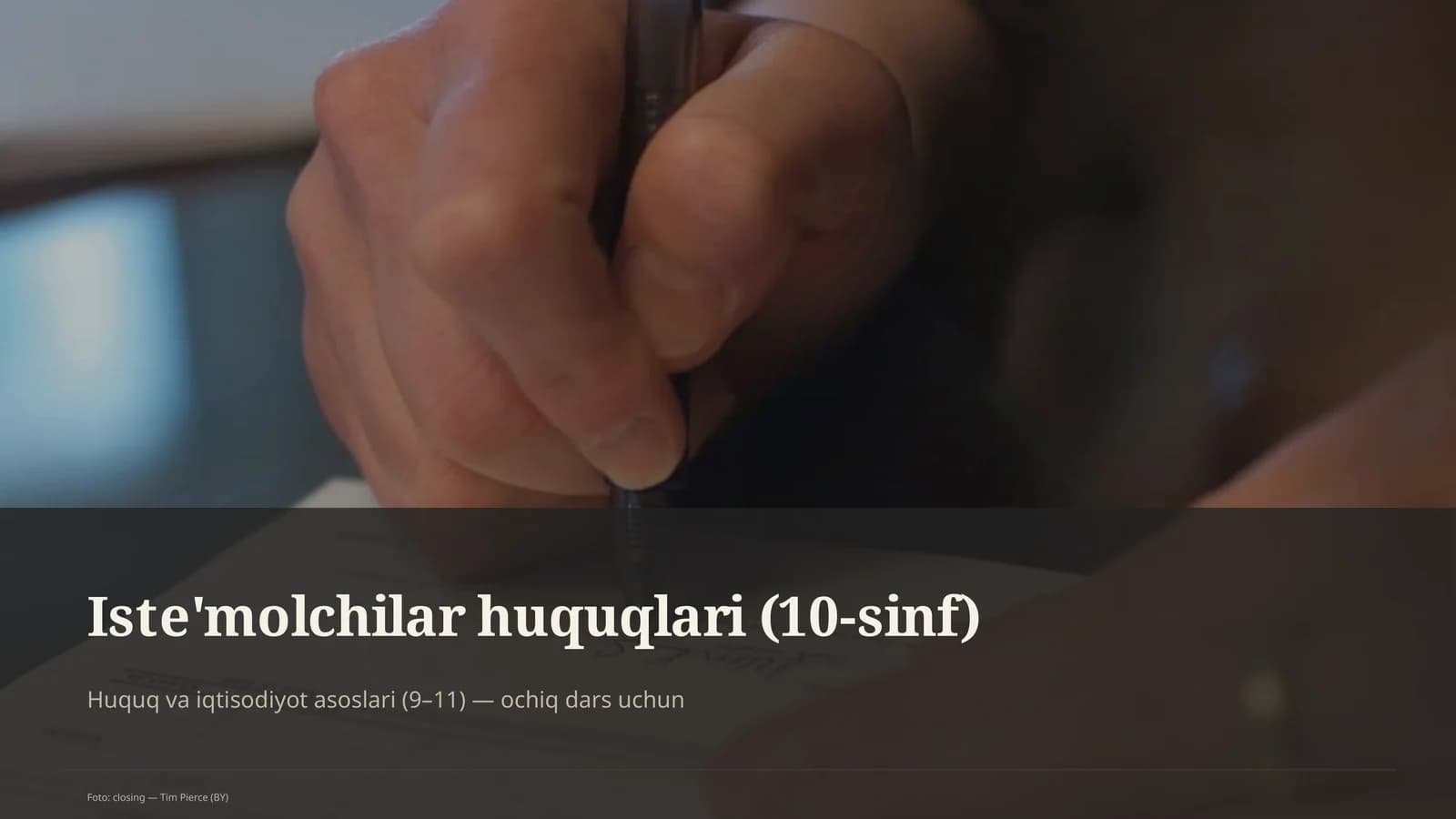 Iste'molchilar huquqlari (10-sinf)