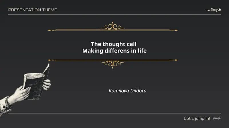 The Thought Call: Awakening to Making Differens in Life