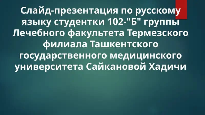 Слайд-презентация по русскому языку