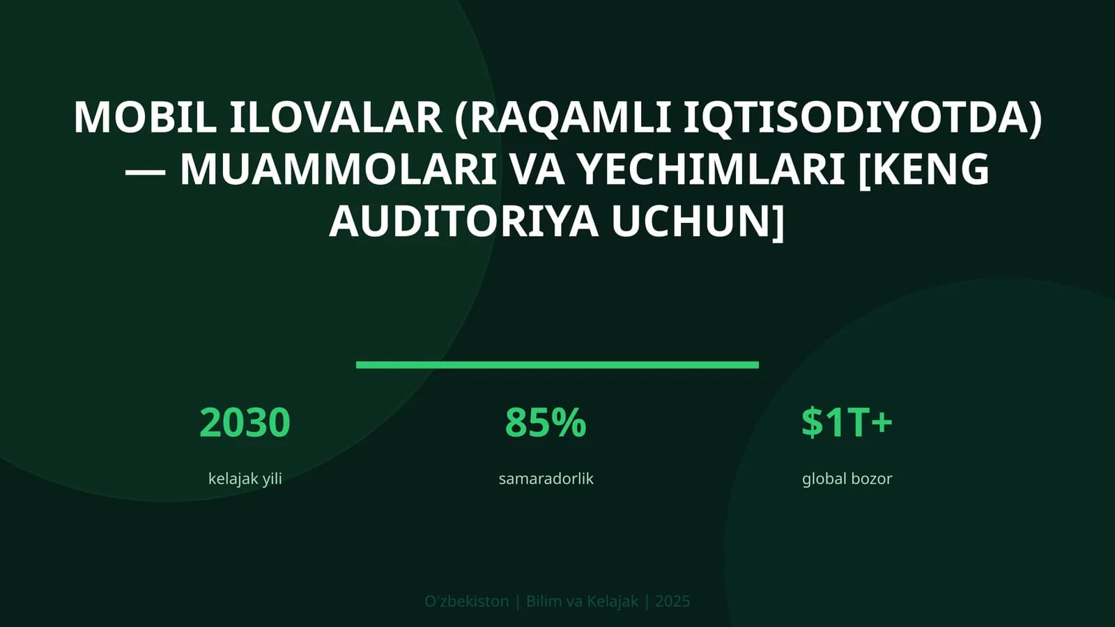 Mobil ilovalar (raqamli iqtisodiyotda) — muammolari va yechimlari [keng auditoriya uchun]