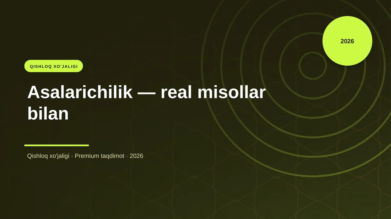 Asalarichilik — real misollar bilan
