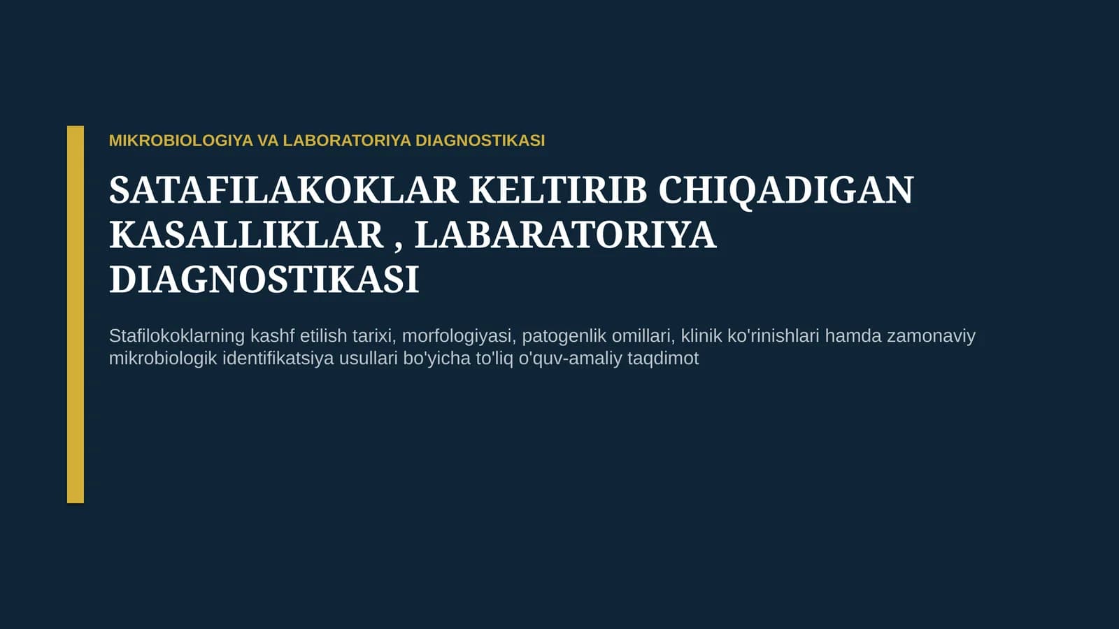 MIKROBIOLOGIYA VA LABORATORIYA DIAGNOSTIKASI