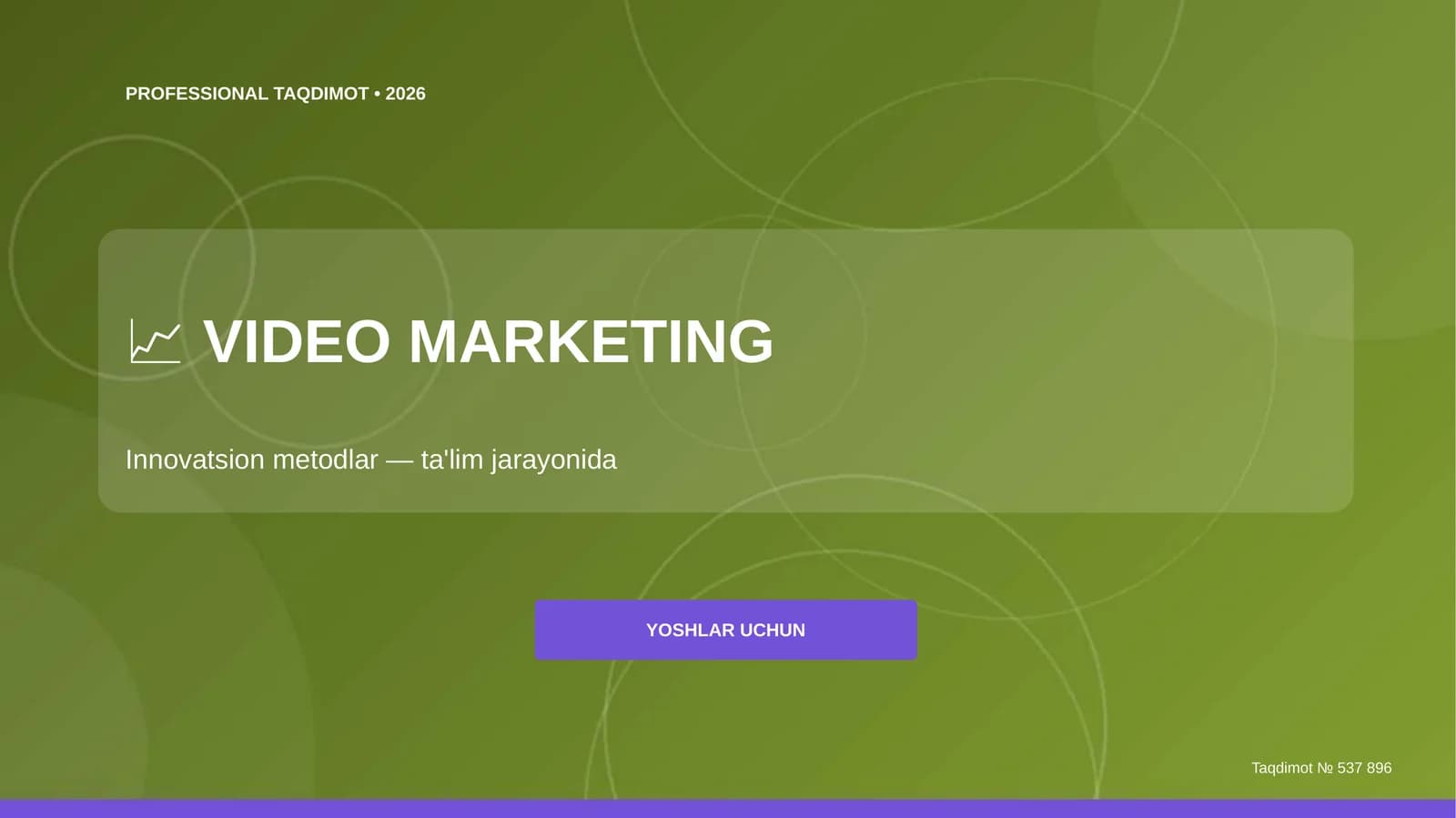 Video marketing: innovatsion metodlar (ta'lim jarayonida) [yoshlar uchun]
