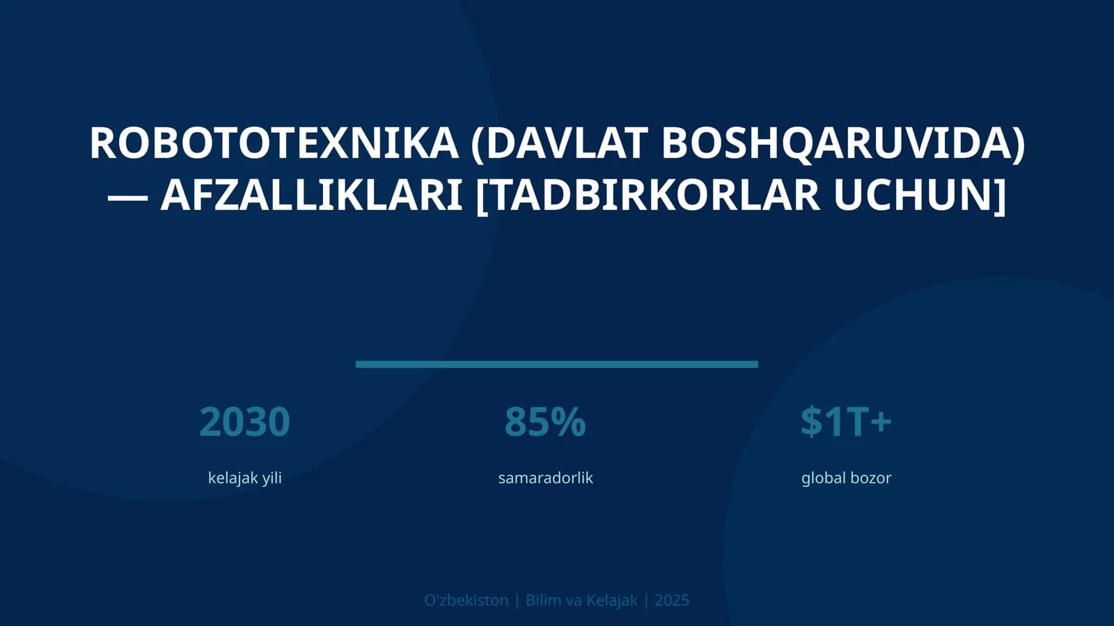 Robototeknika (Davlat boshqaruvida) - afzalliklari [tadbirkorlar uchun]
