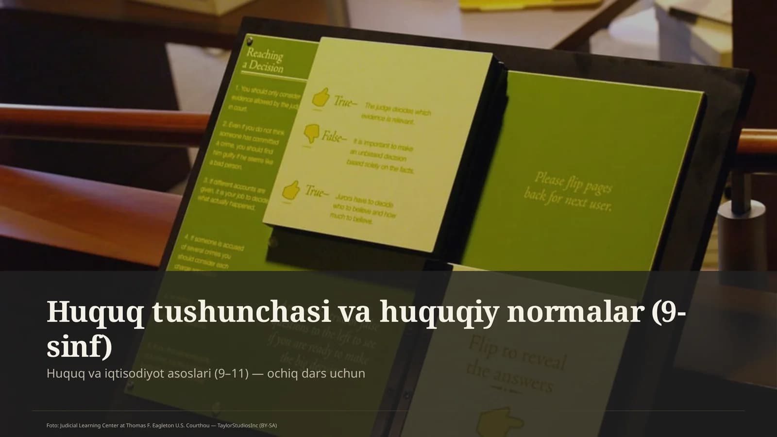 Huquq tushunchasi va huquqiy normalar (9-sinf)
