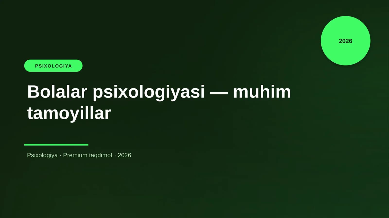 Bolalar psixologiyasi — muhim tamoyillar