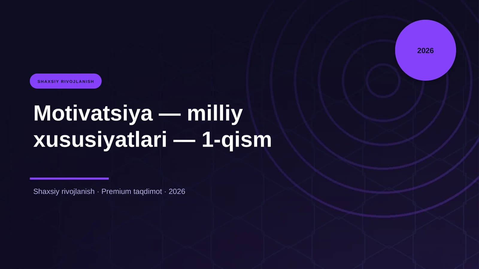 Motivatsiya — milliy xususiyatlari — 1-qism