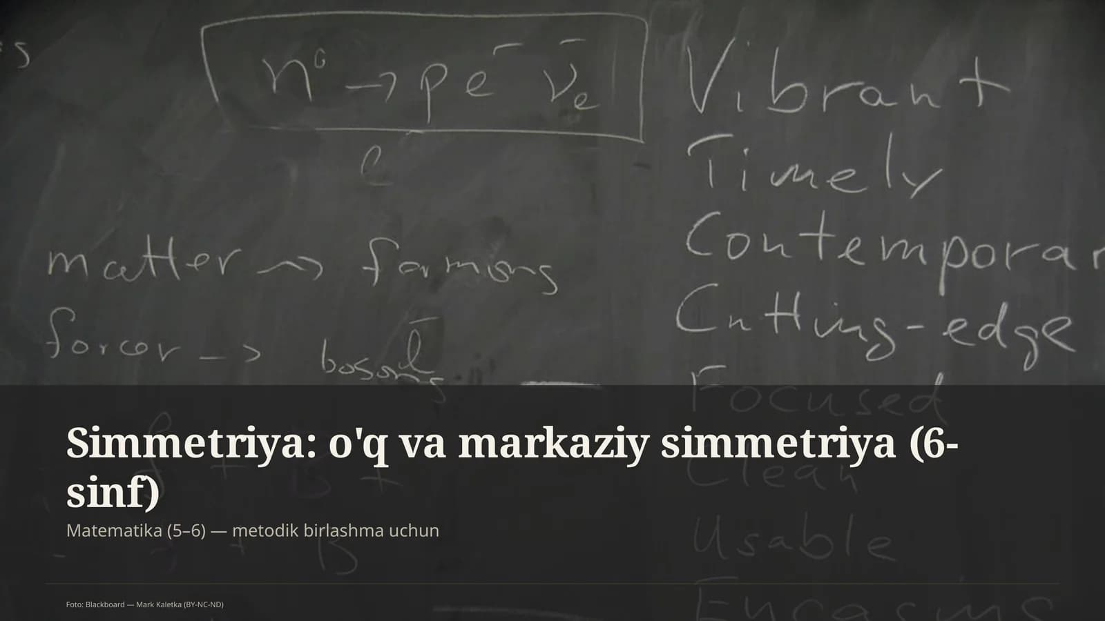 Simmetriya: o'q va markaziy simmetriya (6-sinf)