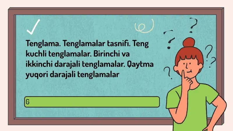 Tenglamalar