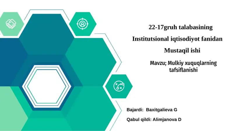 Mulkiyxuquqlarning tafsiflanishi