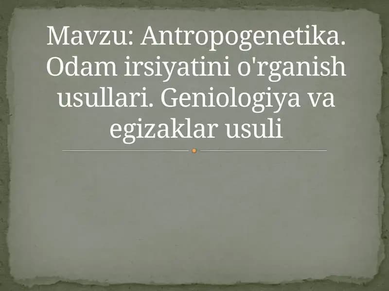 Antropogenetika