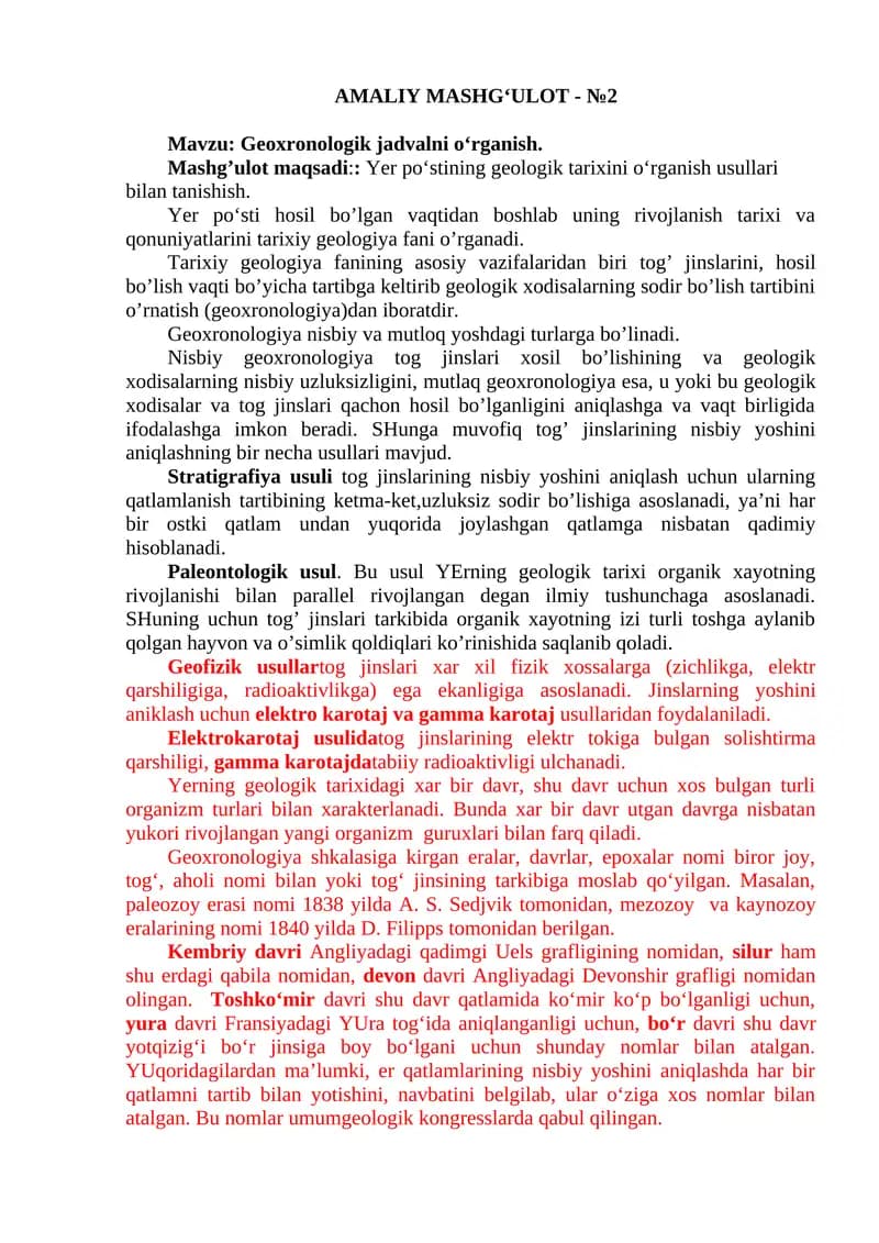 AMALIY MASHG‘ULOT - №2