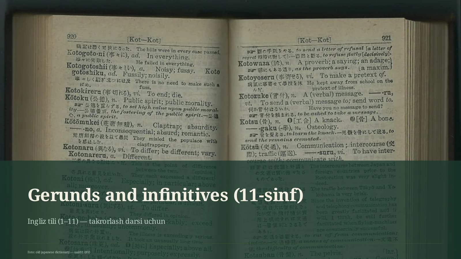Gerunds and infinitives (11-sinf)
