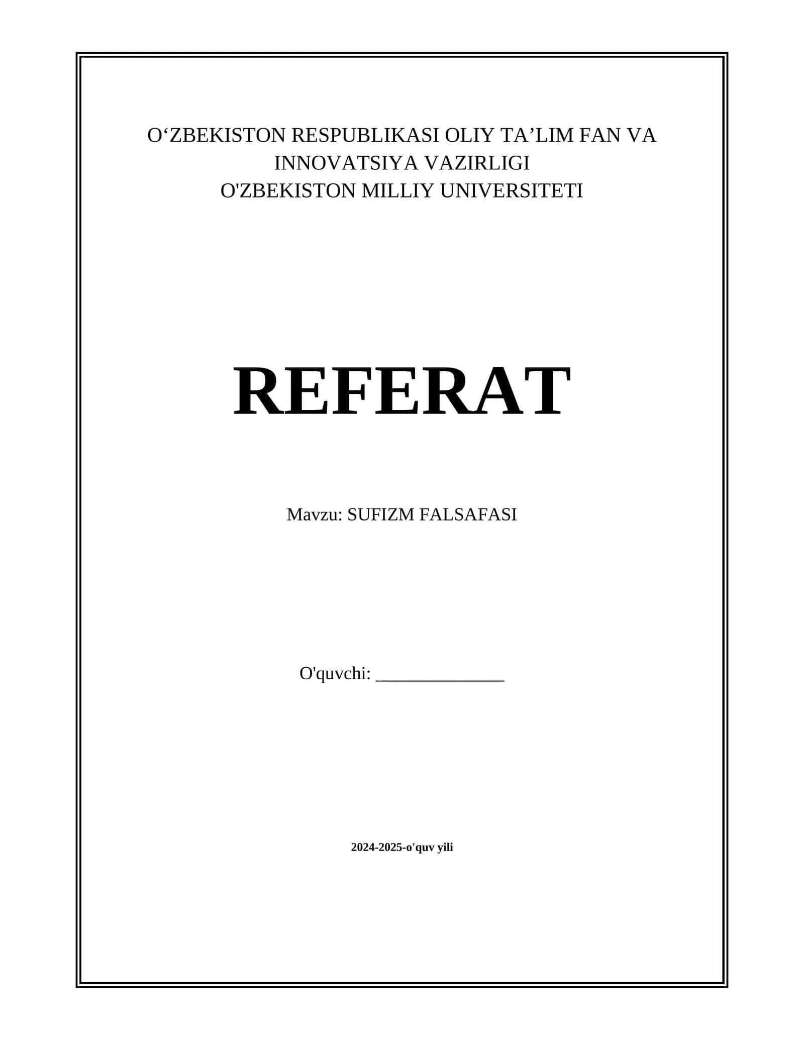 SUFIZM FALSAFASI