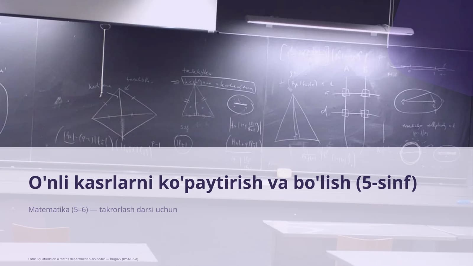O'nli kasrlarni ko'paytirish va bo'lish (5-sinf)