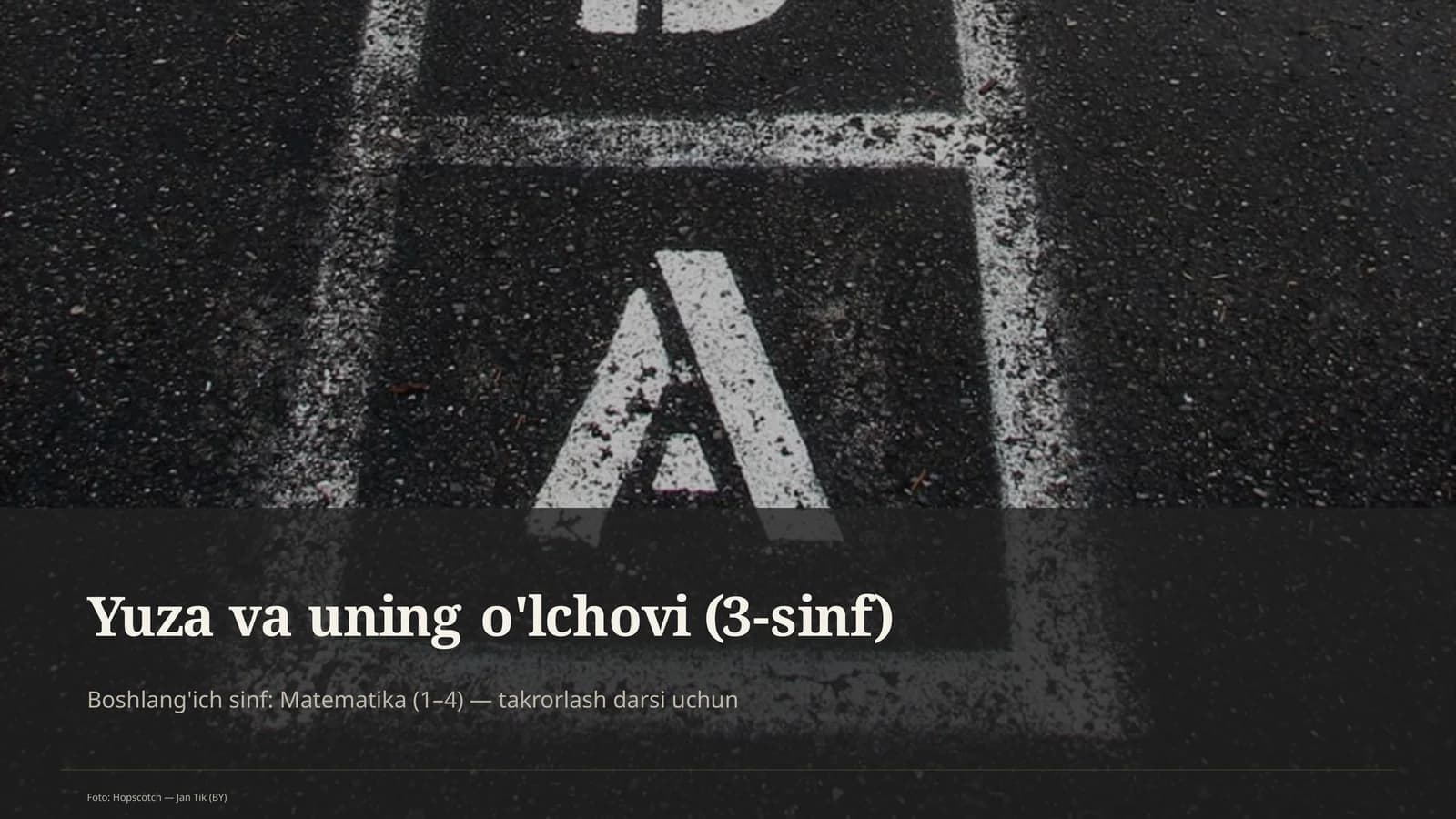 Yuza va uning o'lchovi (3-sinf)