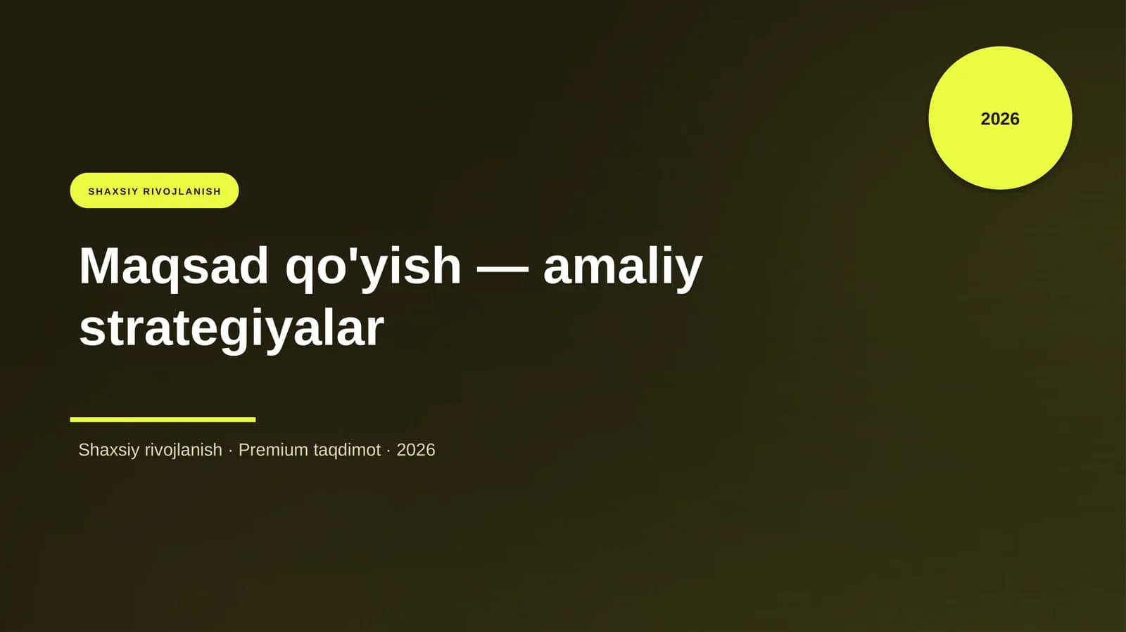 Maqsad qo'yish — amaliy strategiyalar