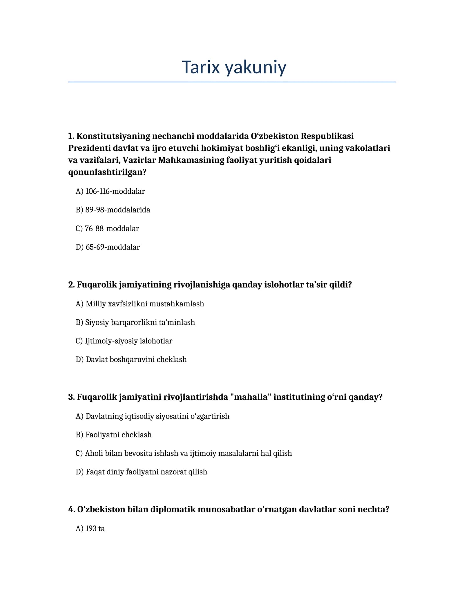 Tarix yakuniy