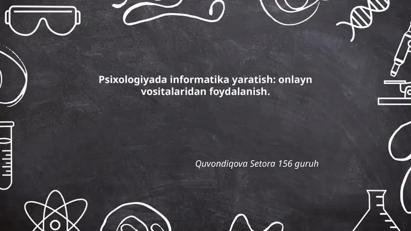 Psixologiyada informatika yaratish