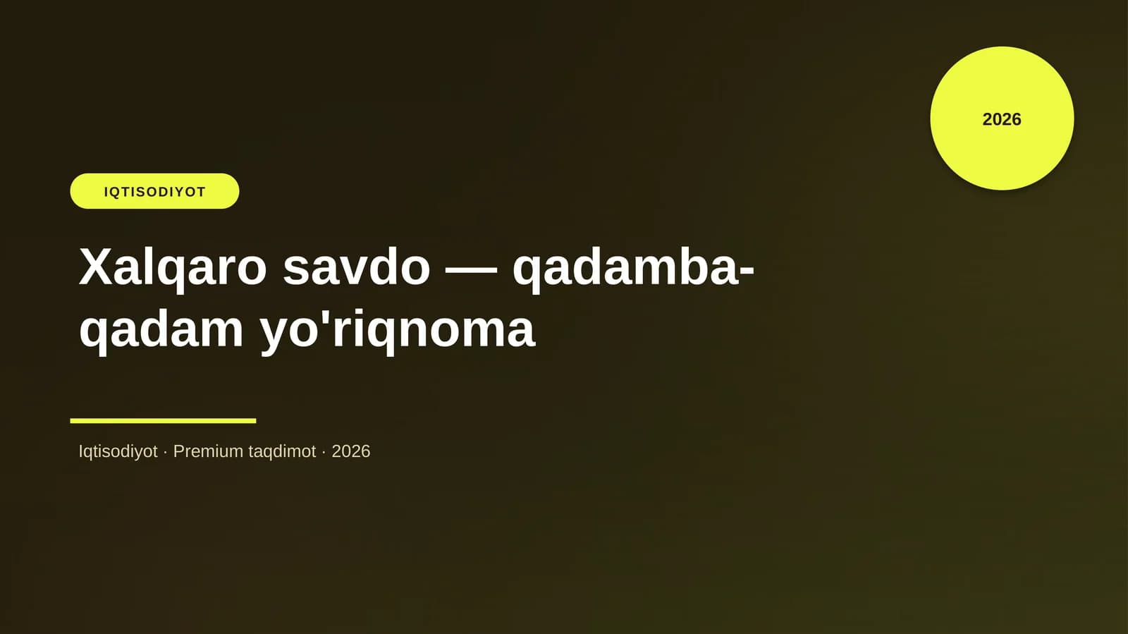 Xalqaro savdo — qadamba-qadam yo'riqnoma
