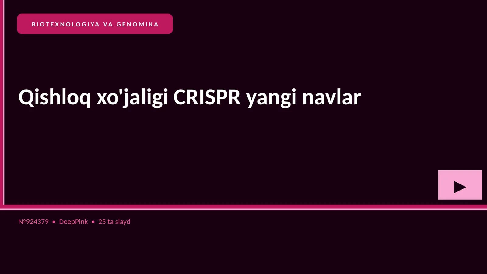 Qishloq xo'jaligi CRISPR yangi navlar