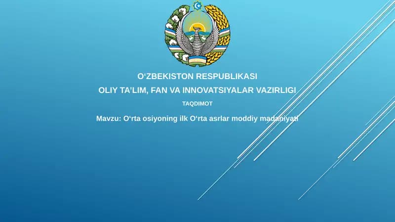 OʻrtaosiyoningilkOʻrtaasrlarmoddiymadaniyati