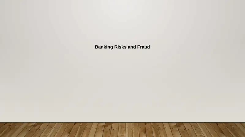 Understanding Banking Risks
