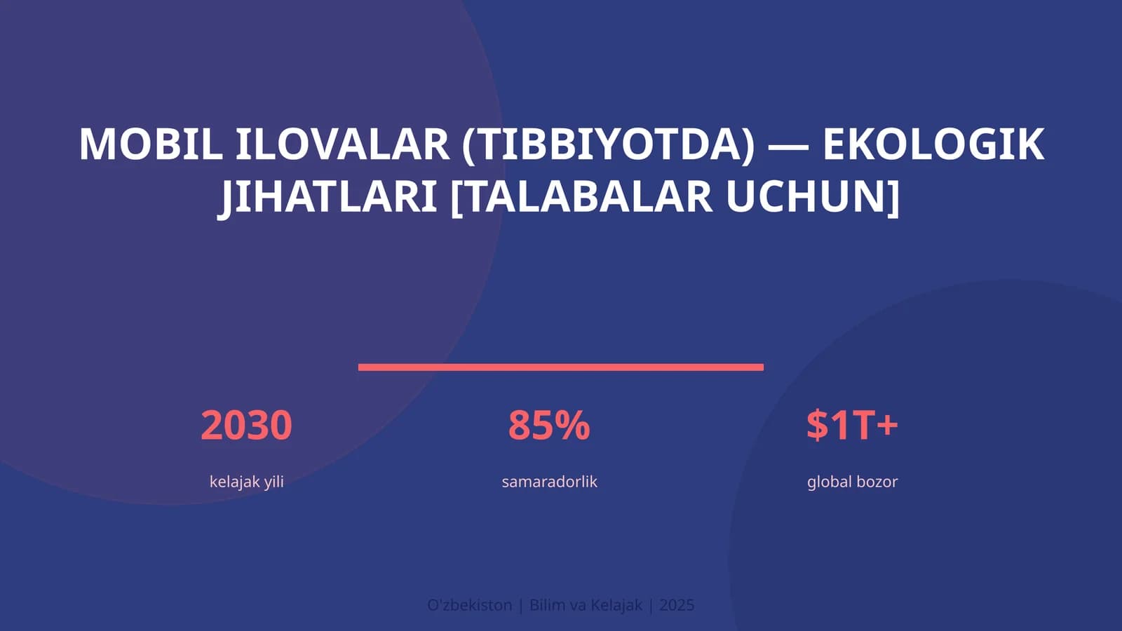 Mobil Ilovalar (Tibbiyotda) — Ekologik Jihatlari [Talabalar uchun]