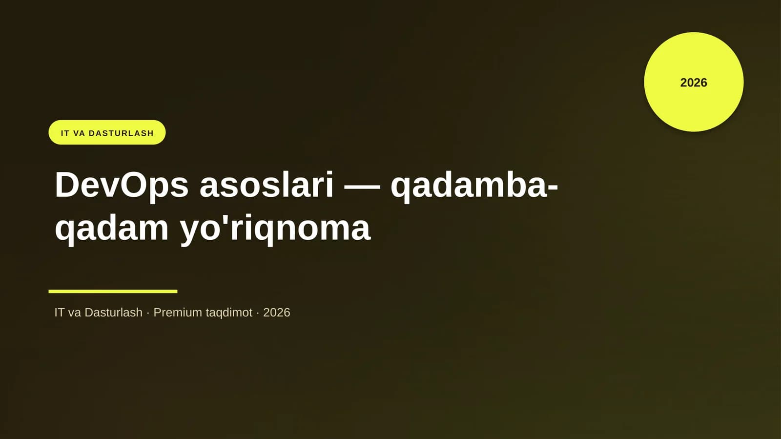 DevOps asoslari — qadamba-qadam yo'riqnoma