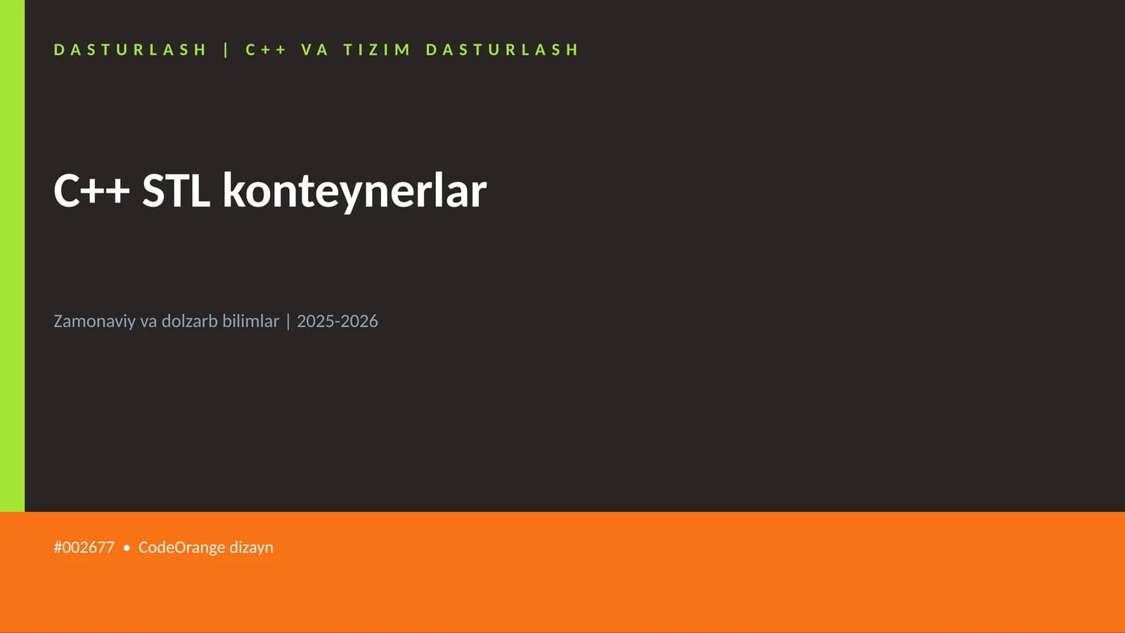 C++ STL konteynerlar