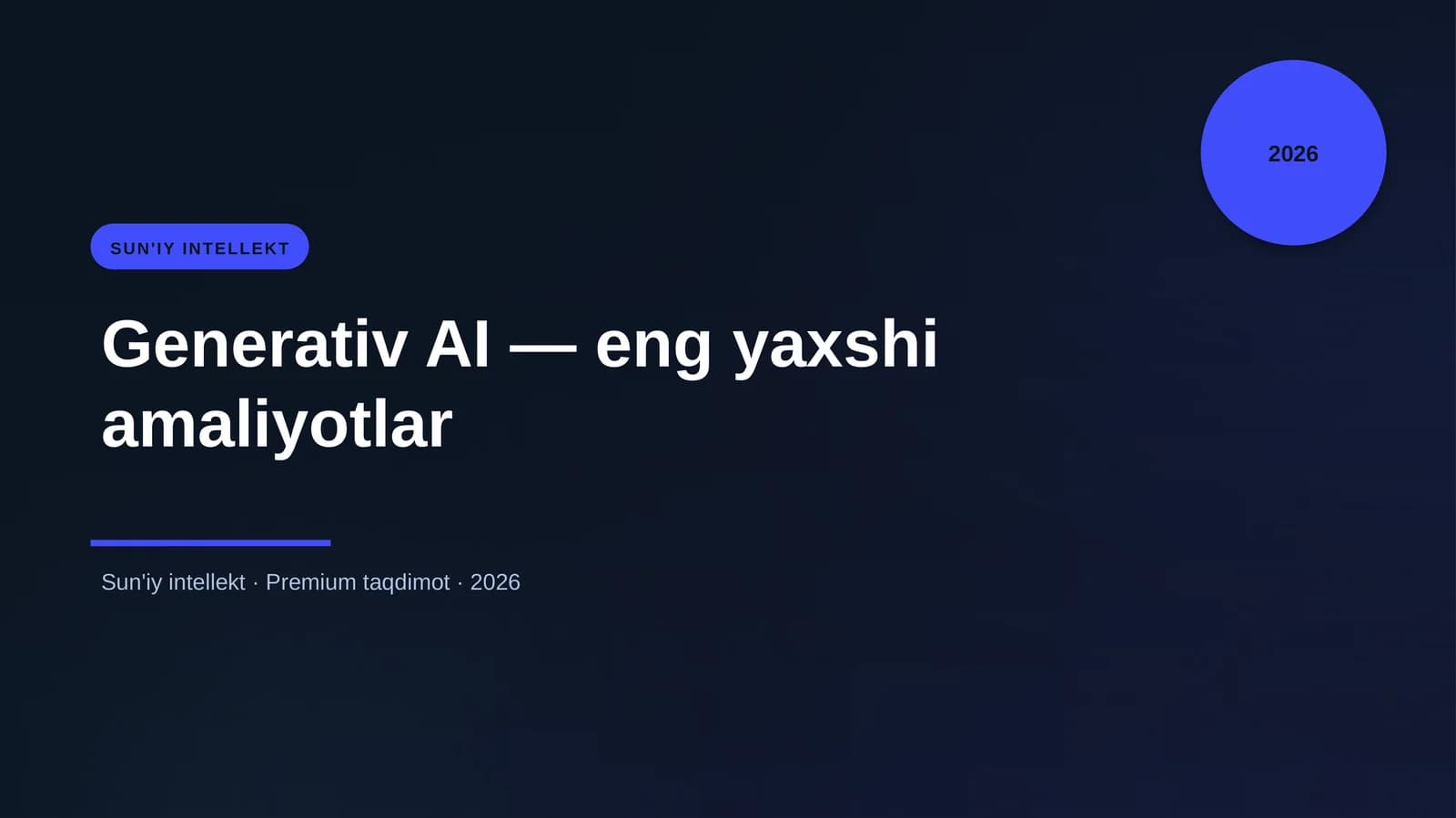 Generativ AI — eng yaxshi amaliyotlar