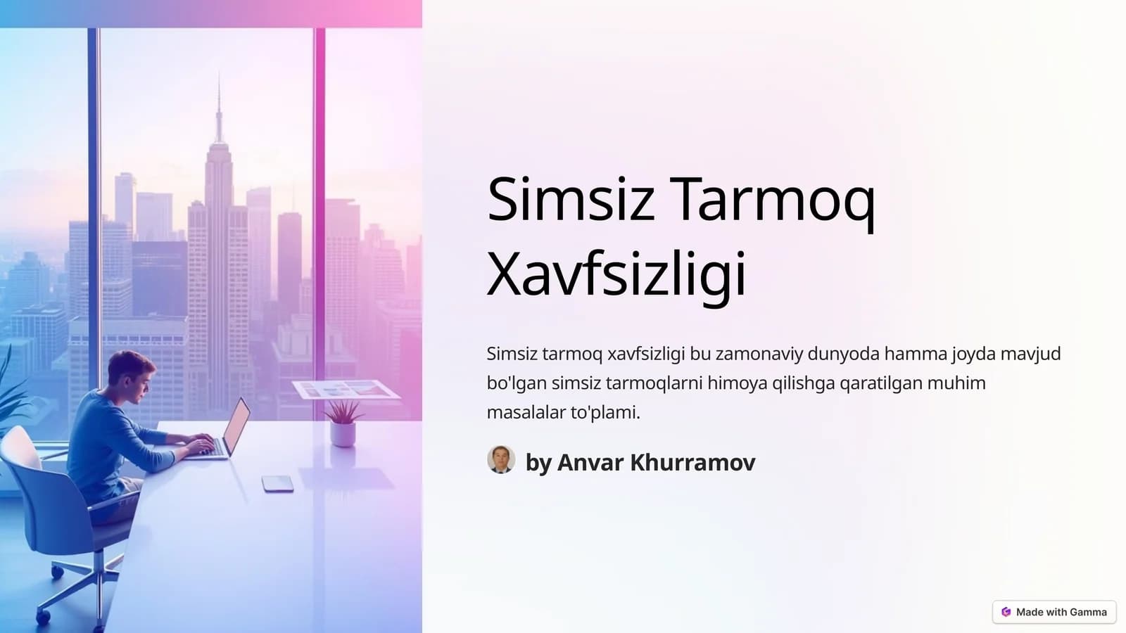 Simsiz Tarmoq Xavfsizligi