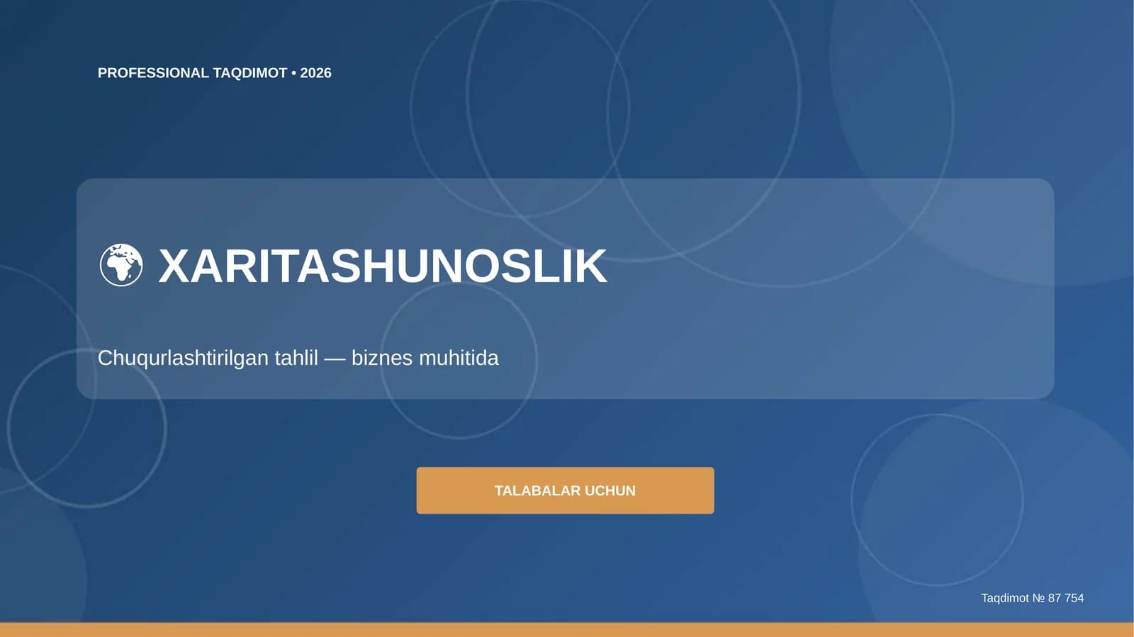 Xaritashunoslik: chuqurlashtirilgan tahlil (biznes muhitida) [talabalar uchun]
