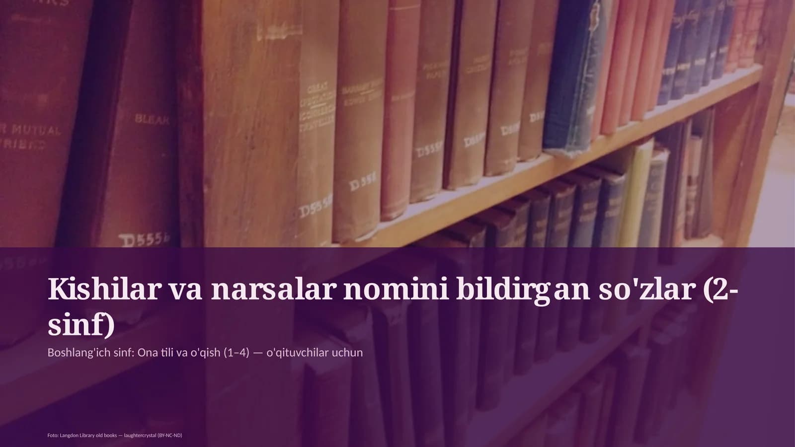 Kishilar va narsalar nomini bildirgan so'zlar (2-sinf)