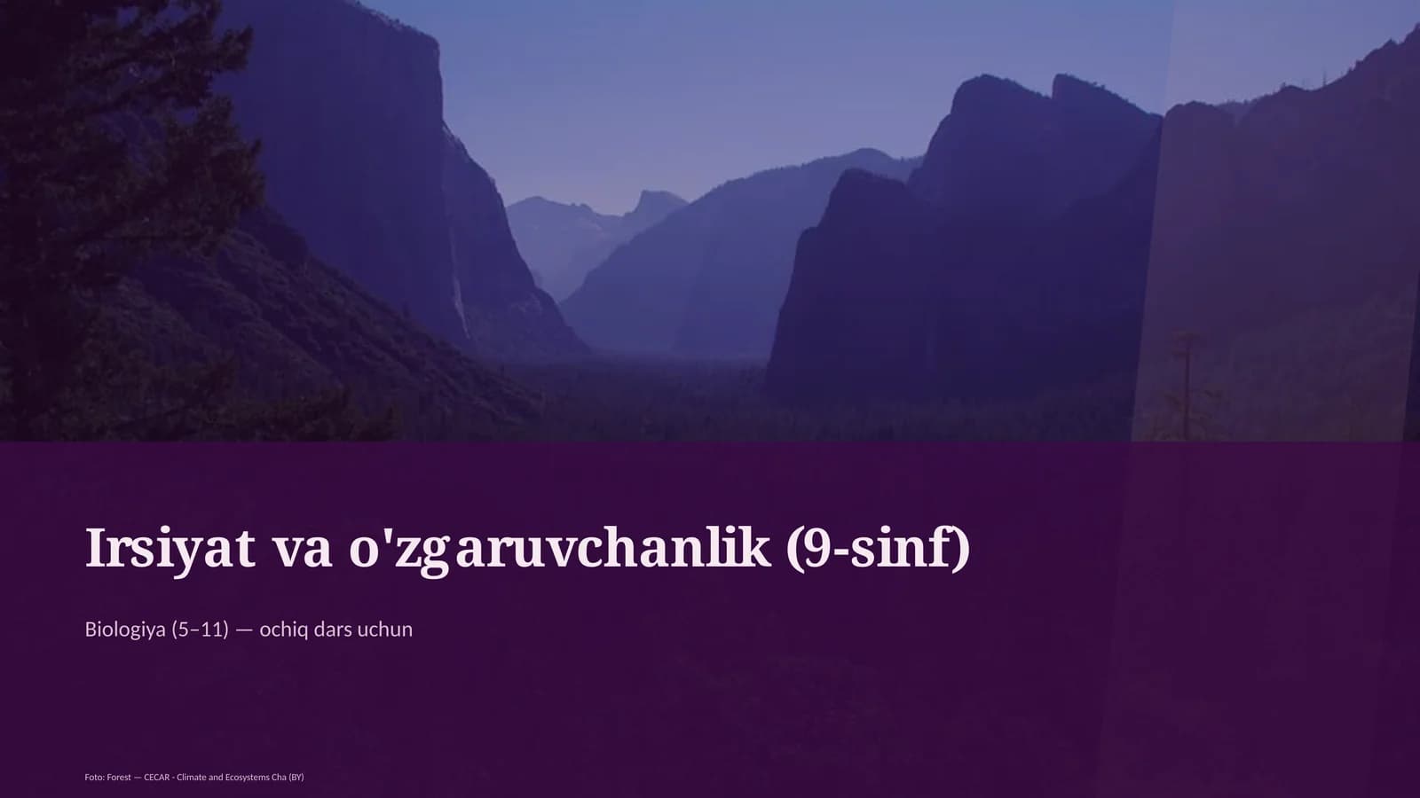 Irsiyat va o'zgaruvchanlik (9-sinf)