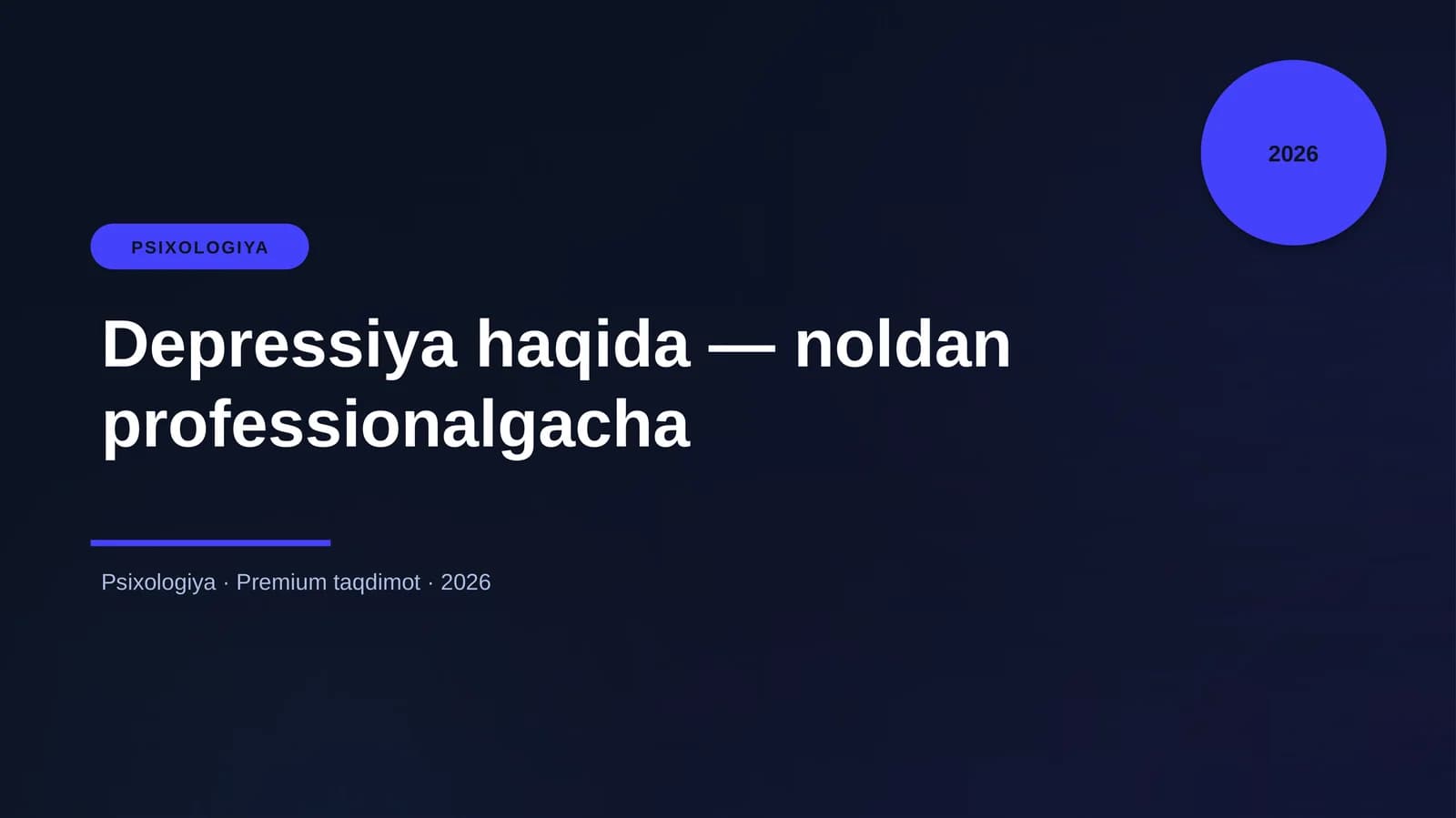 Depressiya haqida — noldan professionalgacha