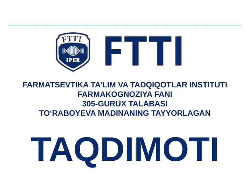 Farmakognoziya Fani