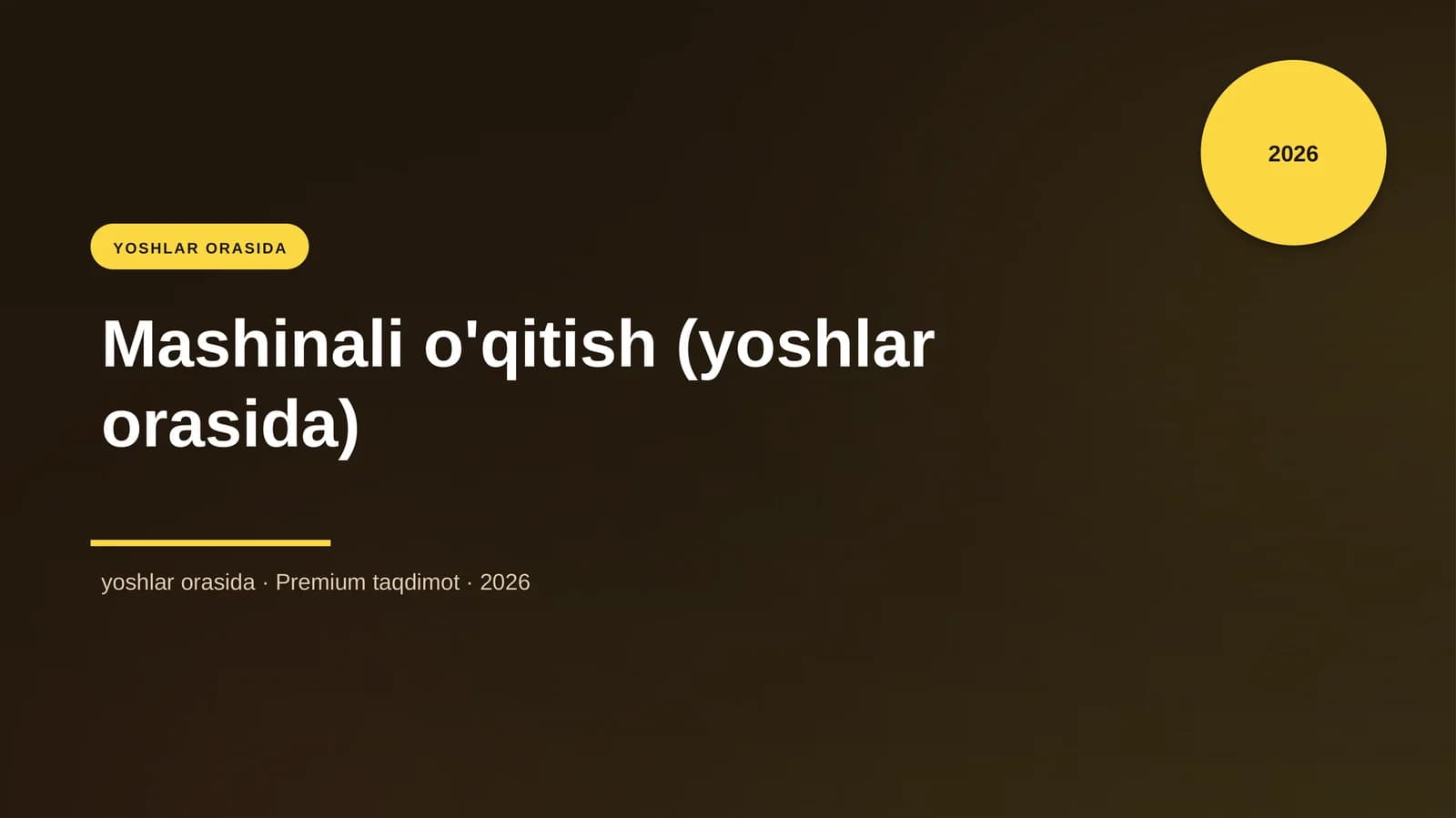Mashinali o'qitish (yoshlar orasida)