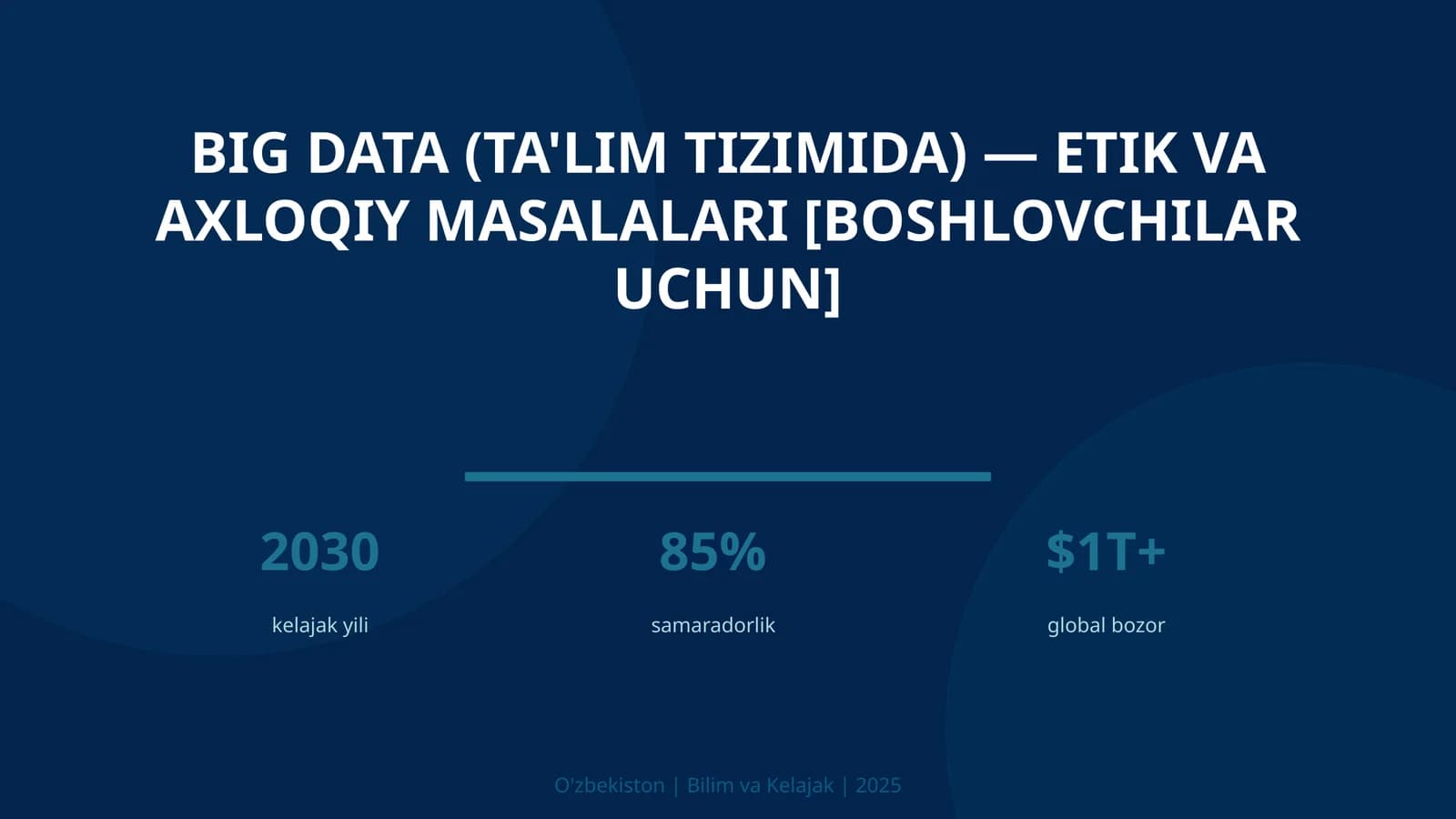 Big Data (ta'lim tizimida) — etik va axloqiy masalalari [boshlovchilar uchun]