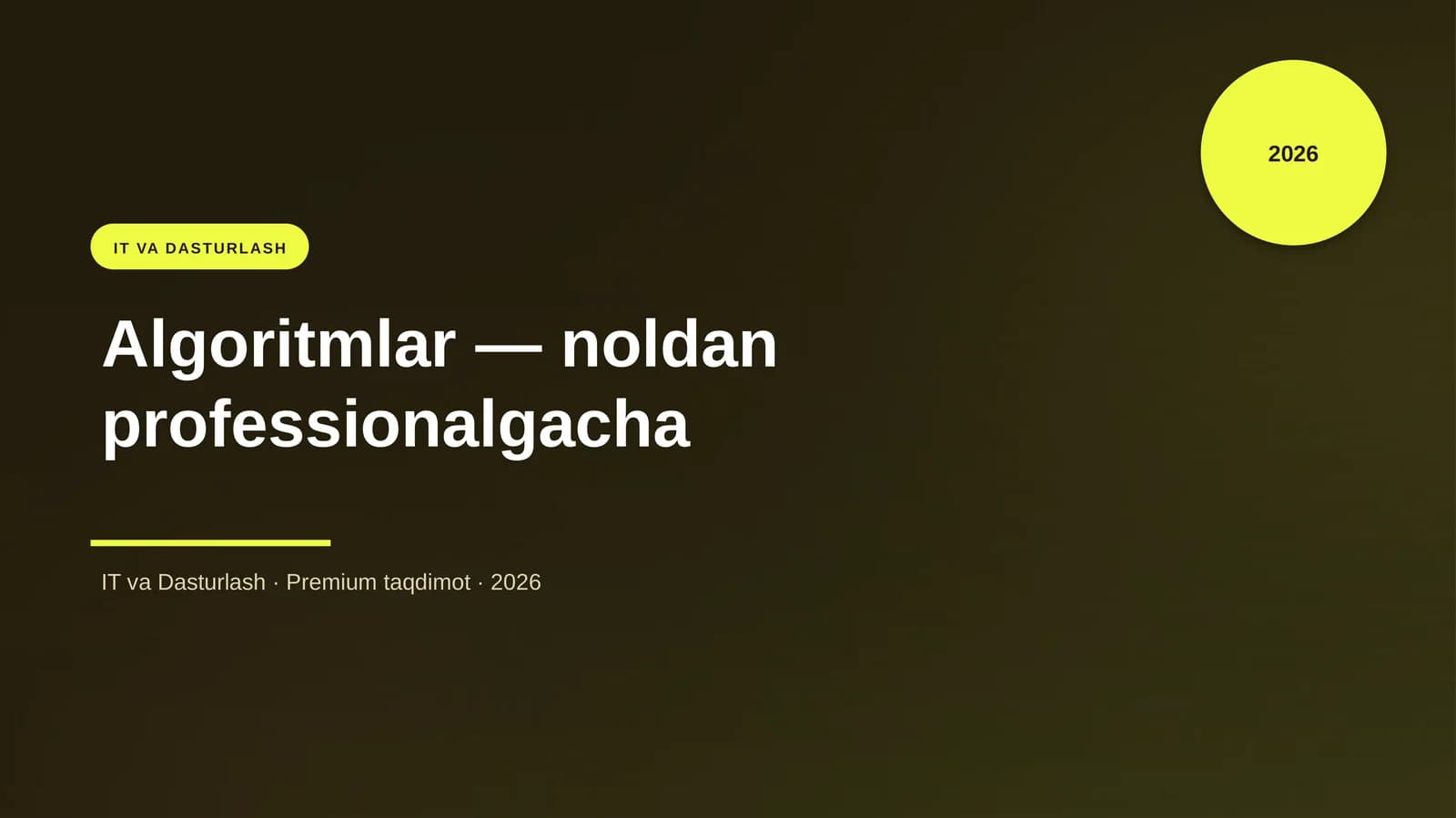 Algoritmlar — noldan professionalgacha