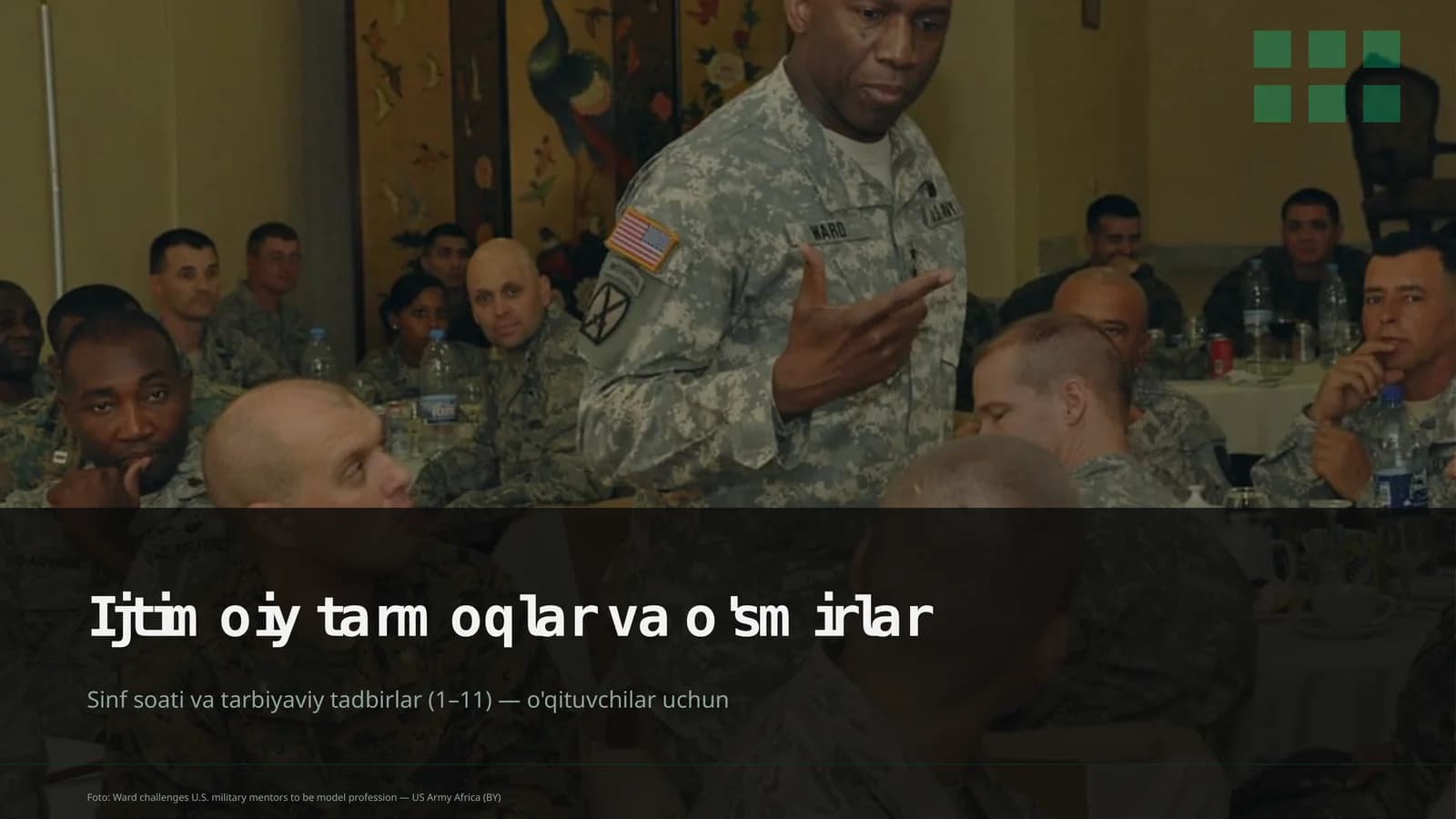 Sinf soati va tarbiyaviy tadbirlar (1–11) — o'qituvchilar uchun