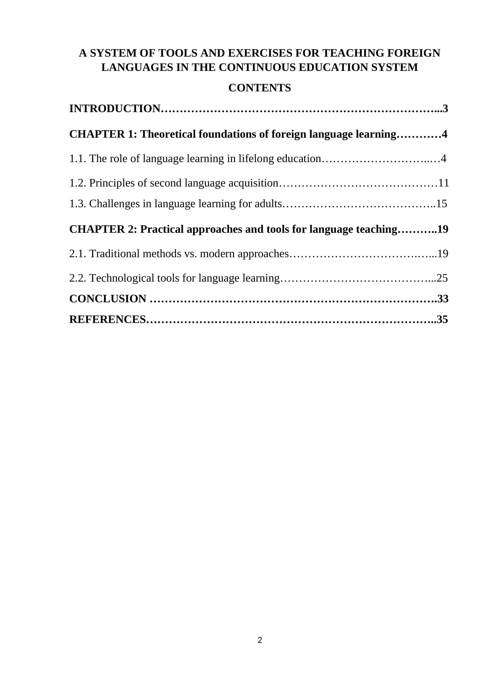 A SYSTEM OF TOOLS AND EXERCISES FOR TEACHING FOREIGN LANGUAGES