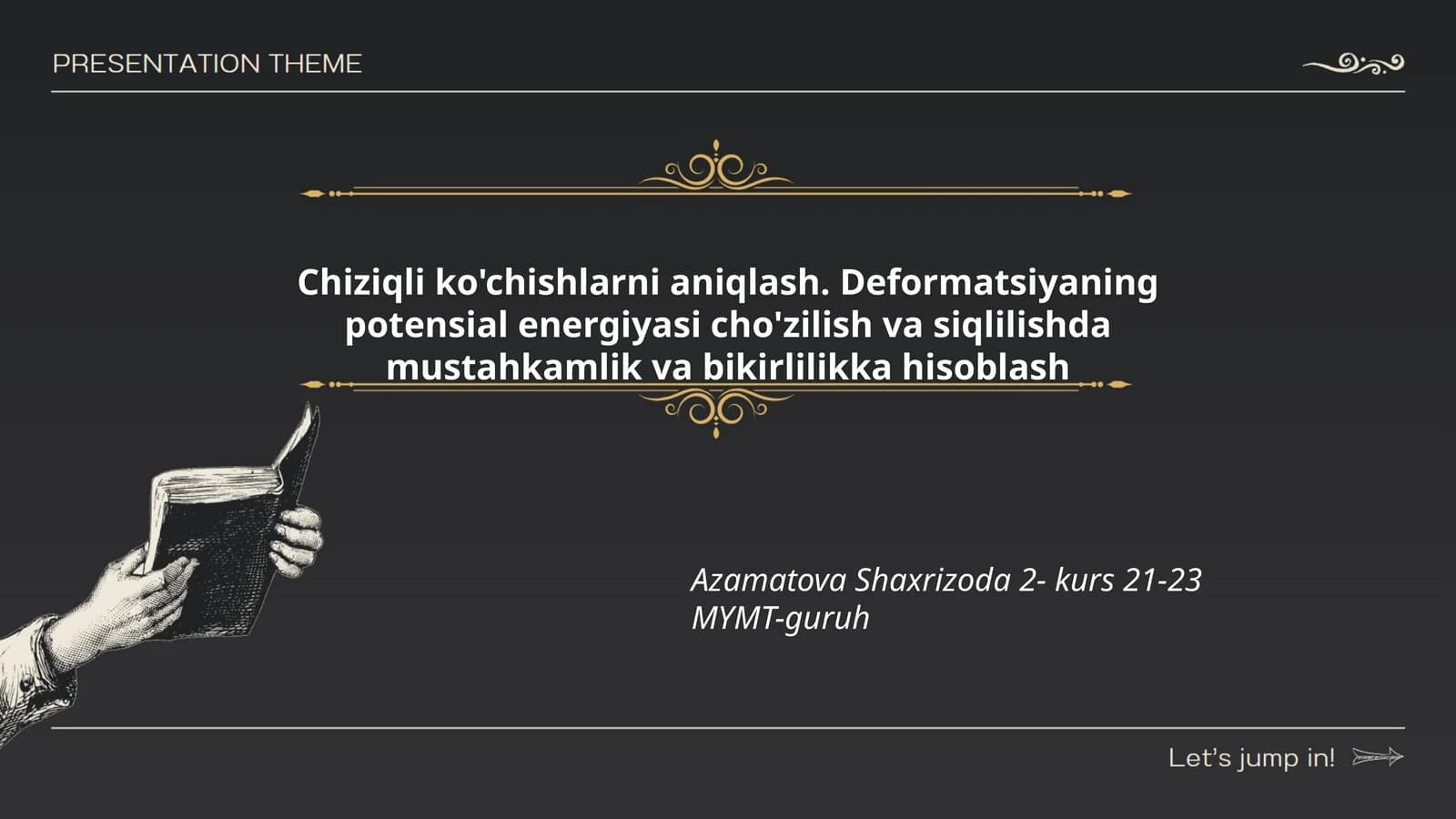 Chiziqli ko'chishlarni aniqlash. Deformatsiyaning potensial energiyasi cho'zilish va siqlilishda mustahkamlik va bikirlilikka hisoblash