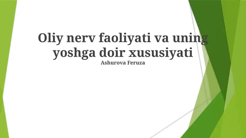 Yuqori Nerv Faoliyati