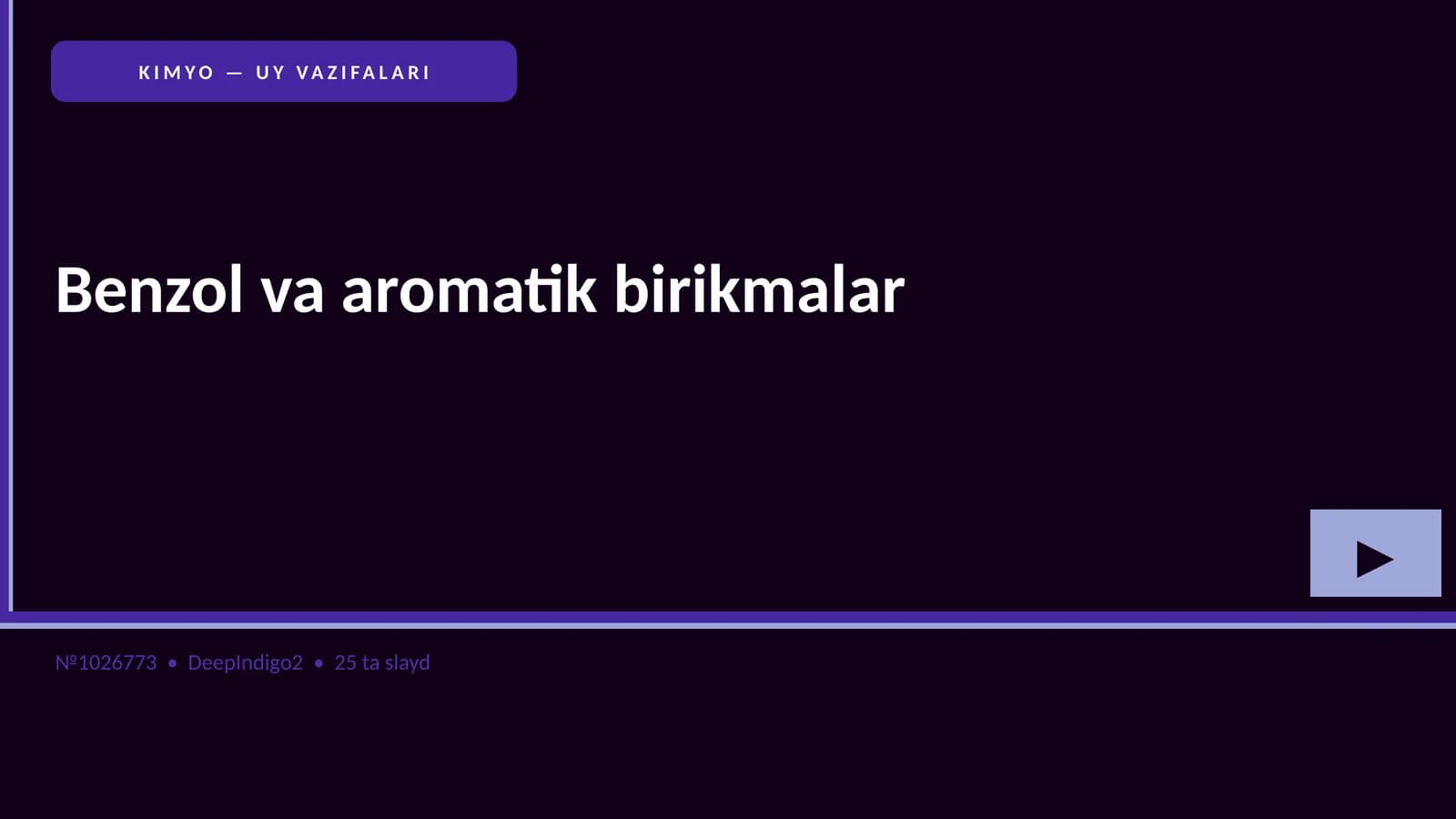 KIMYO — UY VAZIFALARI